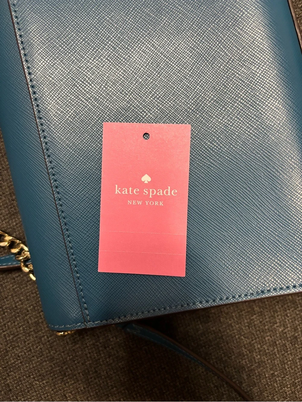 kate spade New York Teal Crossbody Bag with Gold Chain